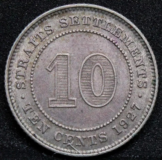 10 cents 1927 Straits settlements. KM-29b.