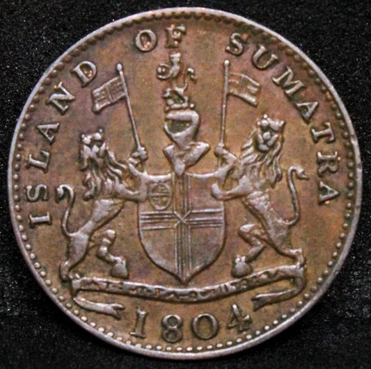 1804 1 Keping, Island Of Sumatra, British East Indies. KM-TN1 EF