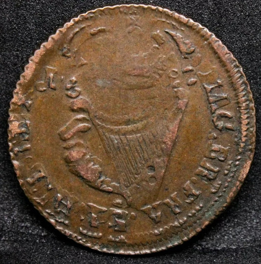 1688 1/2 Penny Ireland, Error Double Struck. James II. S.6576