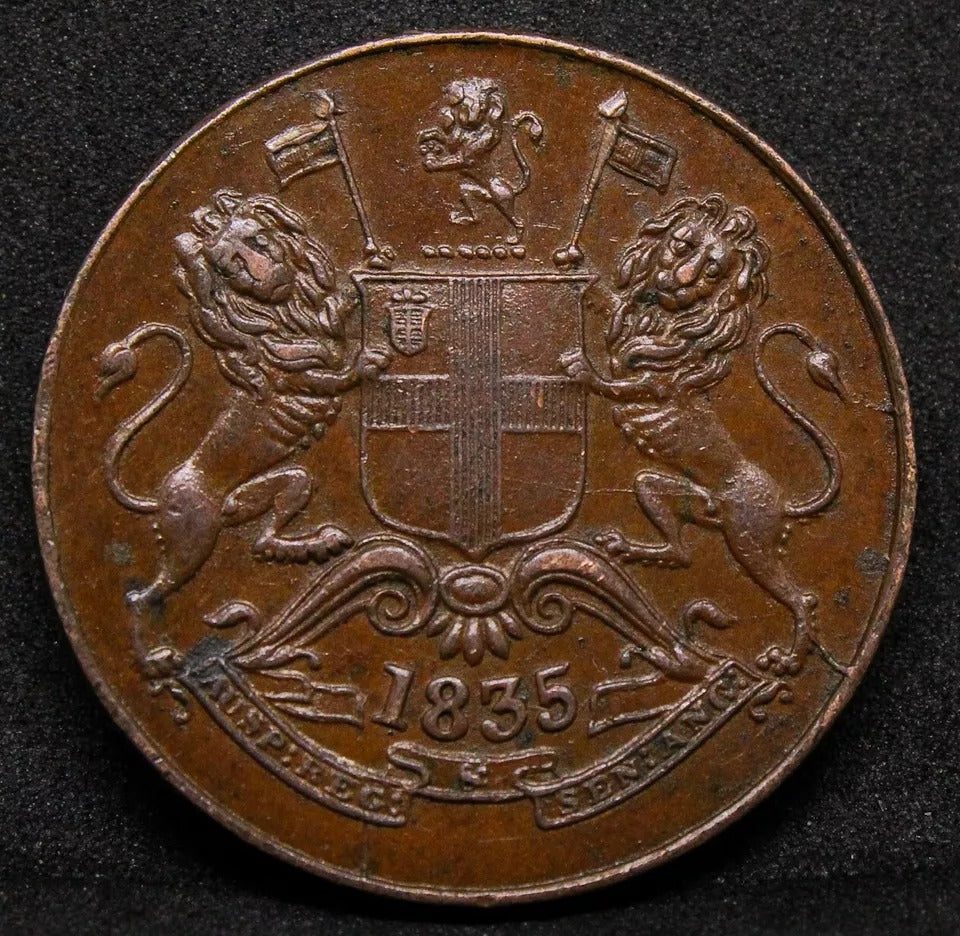 1/2 Anna 1835, East India Company. KM-447.
