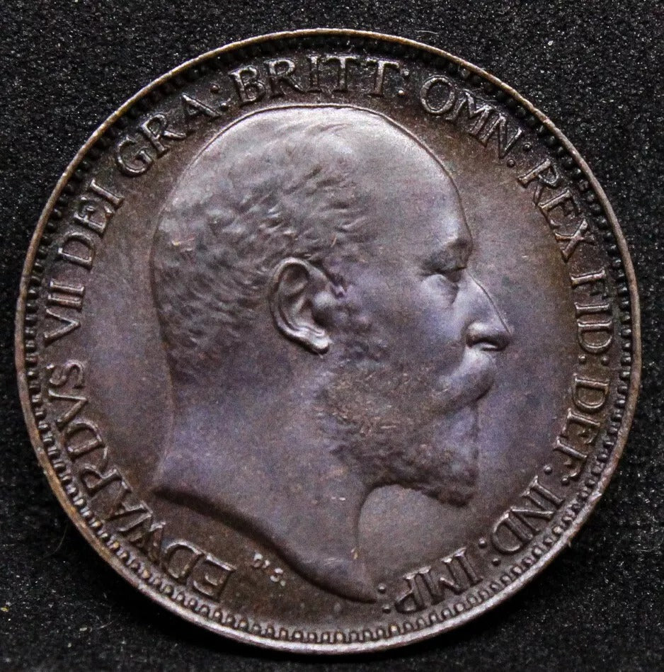 1 Farthing 1902, Edward Vii, Blakened At Mint. S.3992.