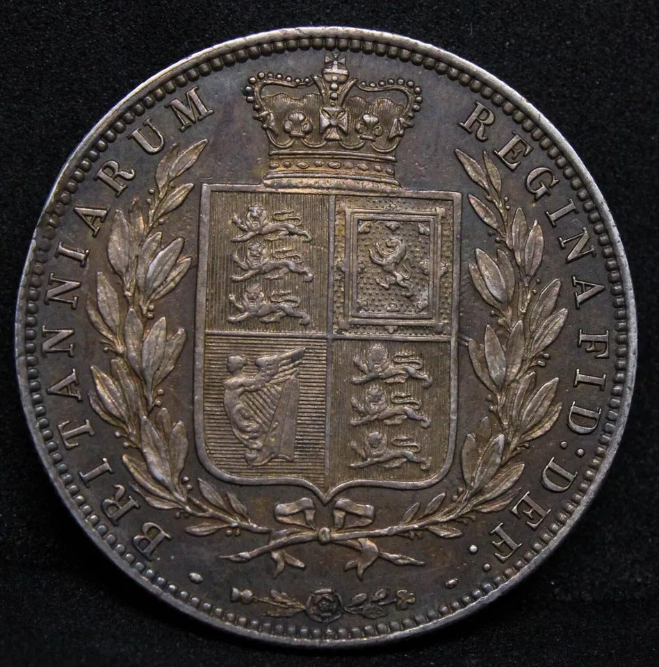 1/2 Crown 1874, Victoria Young Head. S.3889 UNC+colour