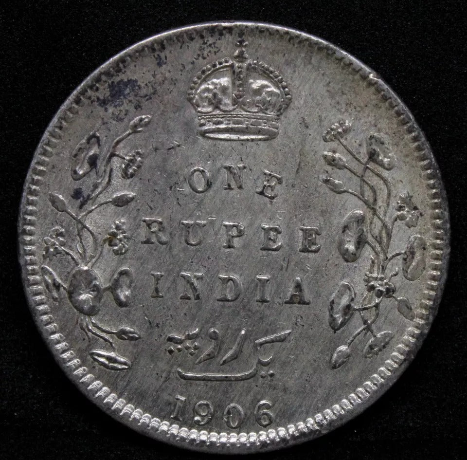 1 rupee 1906-C , Edward VII, KM 508. Silver coin SOLD..