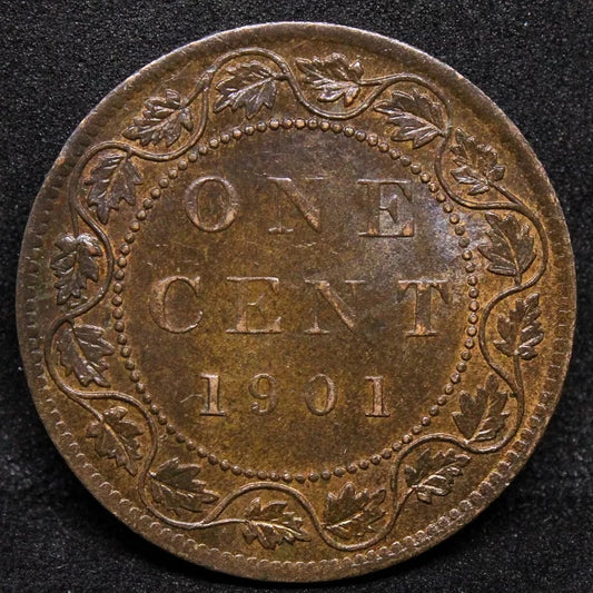 1 Cent 1901, Canada Queen Victoria. KM-7. gEF