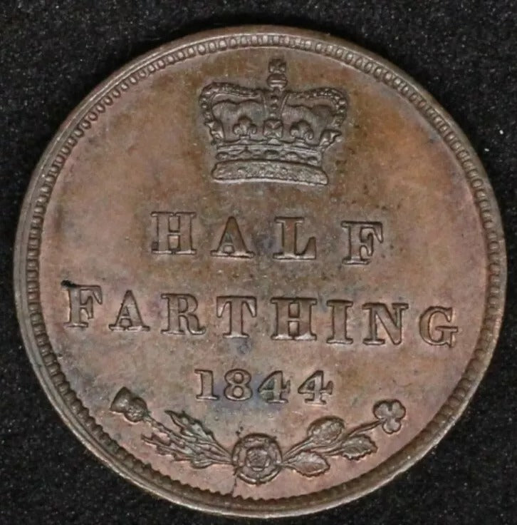 1844 1/2 farthing Victoria UNC colonial coinage