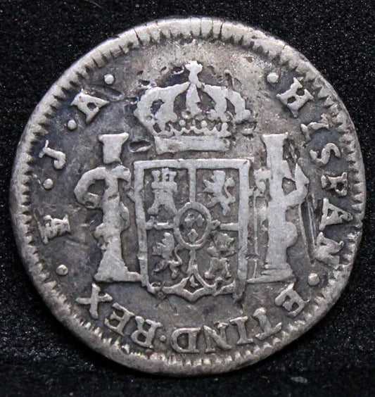 1/2 Real 1773, Potosi Mint Bolivia, Rare issue. Damaged