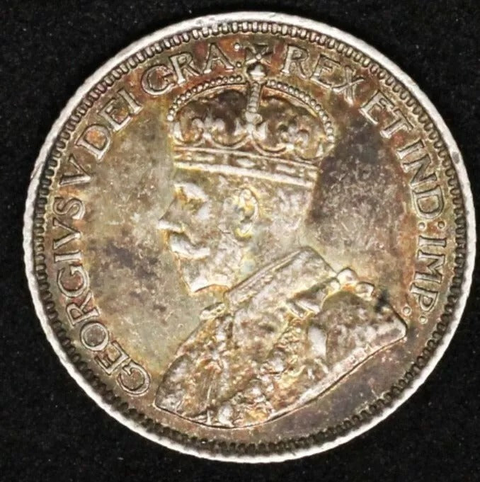 1912 Canada 10 Cent, George V, Lovely Golden Toning UNC