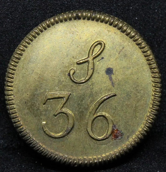 Brass Coin Weight for 36 Shillings 1750 - 1770 For weighting the Portuguese Joe