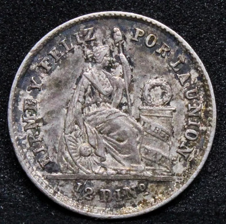 1863 1/2 Dinero, Peru. KM-189