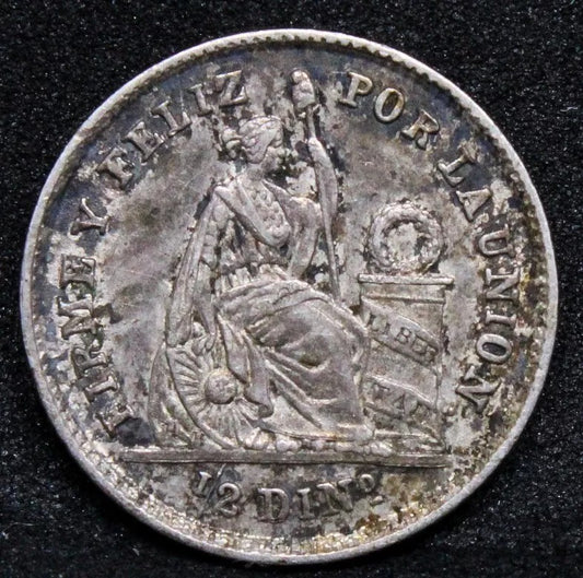 1863 1/2 Dinero, Peru. KM-189