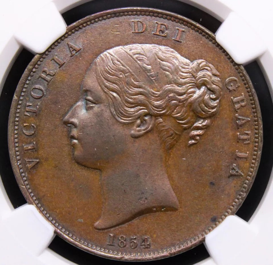 1 penny 1854, ornamental Trident. Victoria. S.3948 UNC NGC MS63BN #2