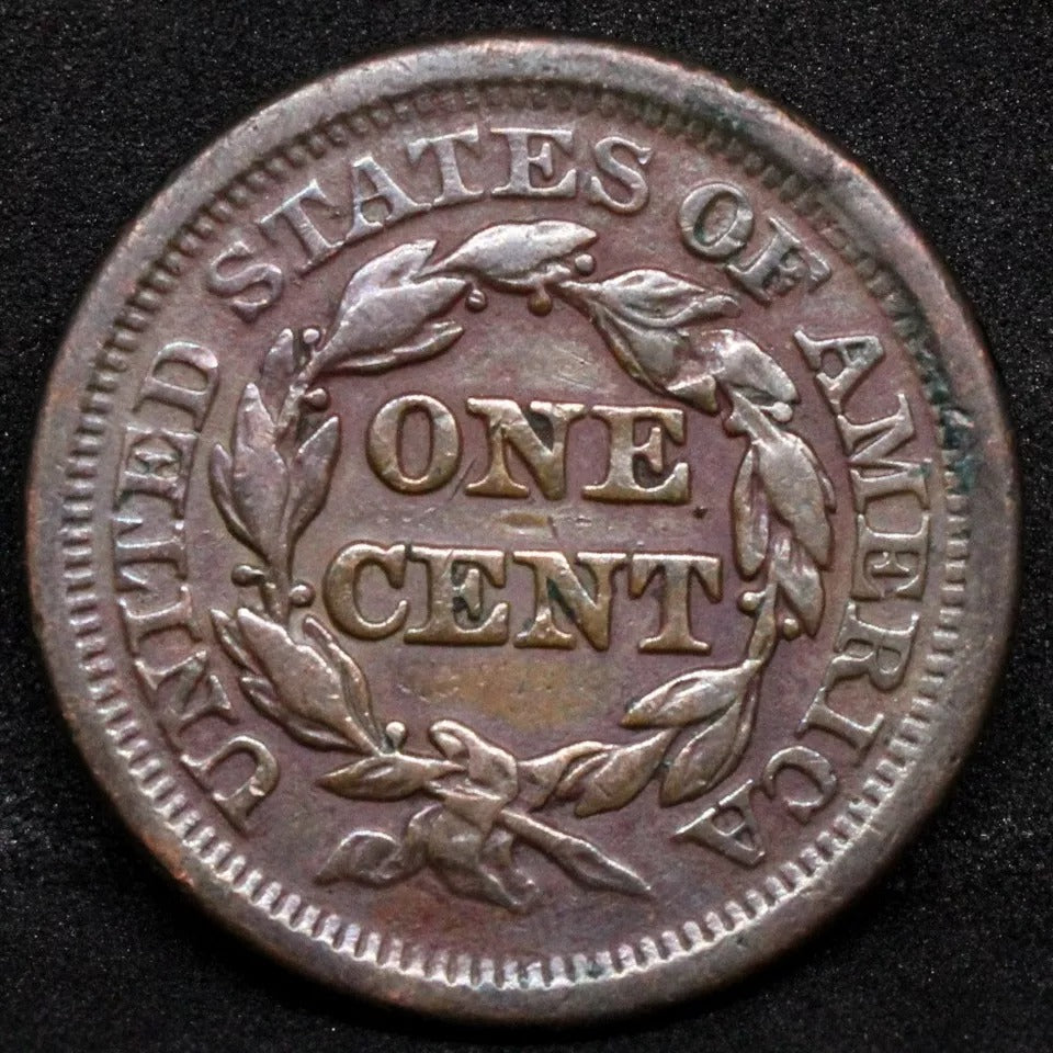 1 Cent 1851 USA Braided Hair Cent. United States 1C VF/nEF