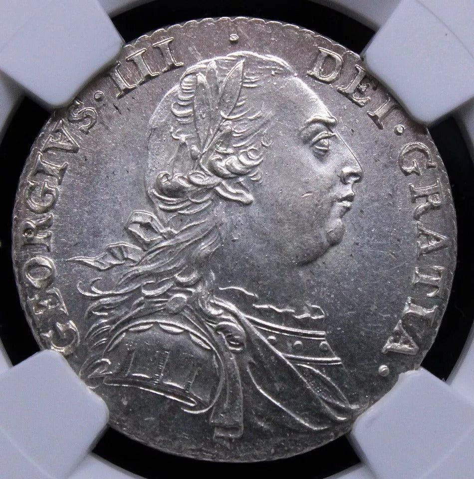 1 Shilling 1787 (with hearts) George III. S.3746. BU NGC MS65 Top pop 1/0