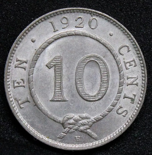 10 cents 1920, Sarawak. Rajah C.V Brooke. KM#:15 UNC