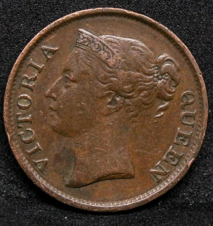 1845 Half Cent, Queen Victoria. EIC. KM-2