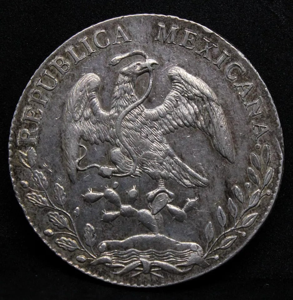 8 Reales 1891 Mo-Am Mexico silver. EF