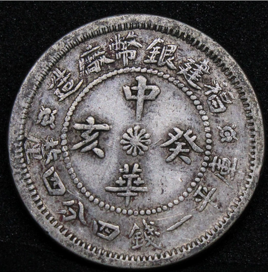 1923 fukien 20 cents, China/Chinese silver. LM-304 DDO, rare error