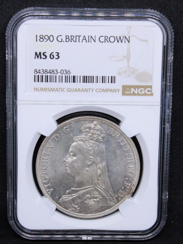 1890 Crown, Queen Victoria. S.3921. UNC NGC MS63