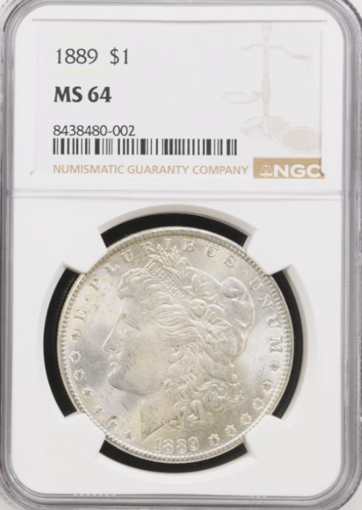 1889 Morgan Dollar. USA silver $1. NGC MS64