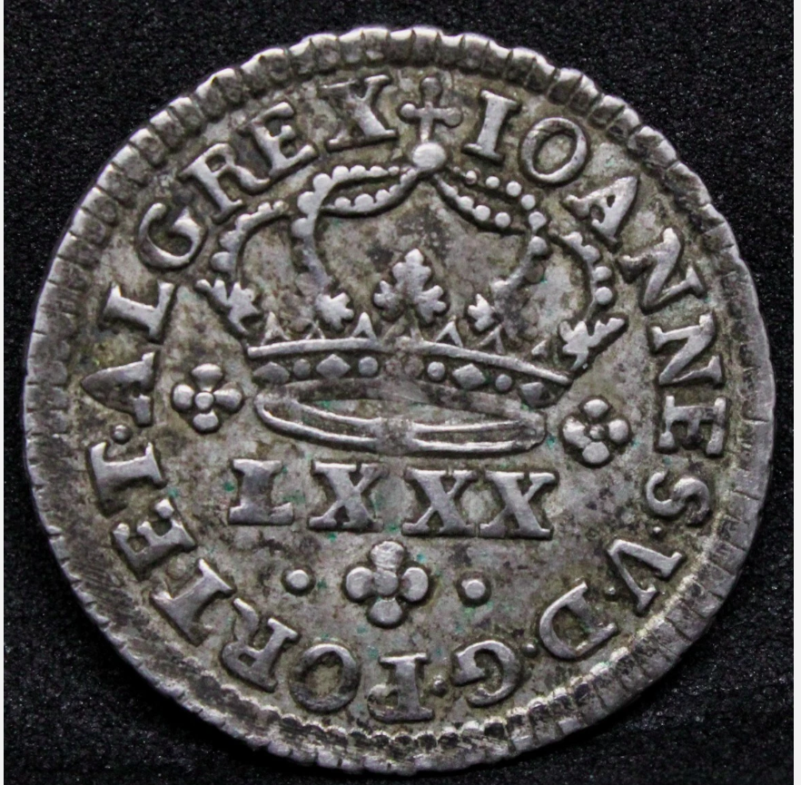 1/2 Crown 1707 -E (Edinburgh Mint, Scotland). Anne. S.3605. NGC AU55 + 80 Reis ND(1706-50) Portugal Silver Coin, João V. KM-177 EF