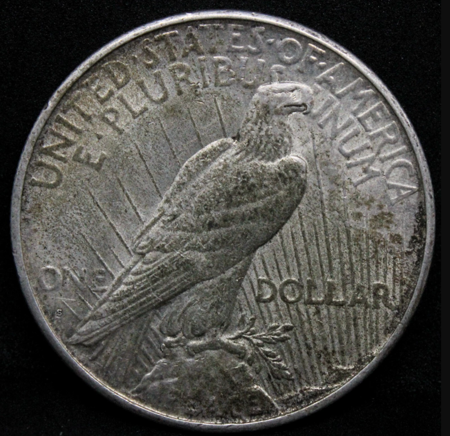 1925-S $1 Peace Dollar, United States aUNC