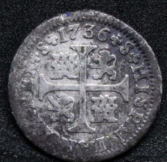 1/2 Real 1732 PA, Spain. Philip V. KM-350.2 VF