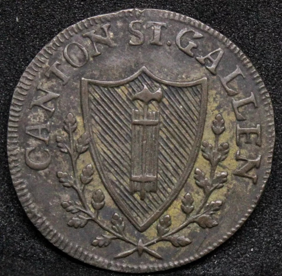 ½ Batzen 1808 -K. Canton of St. Gallen Switzerland. KM-104 EF Rare