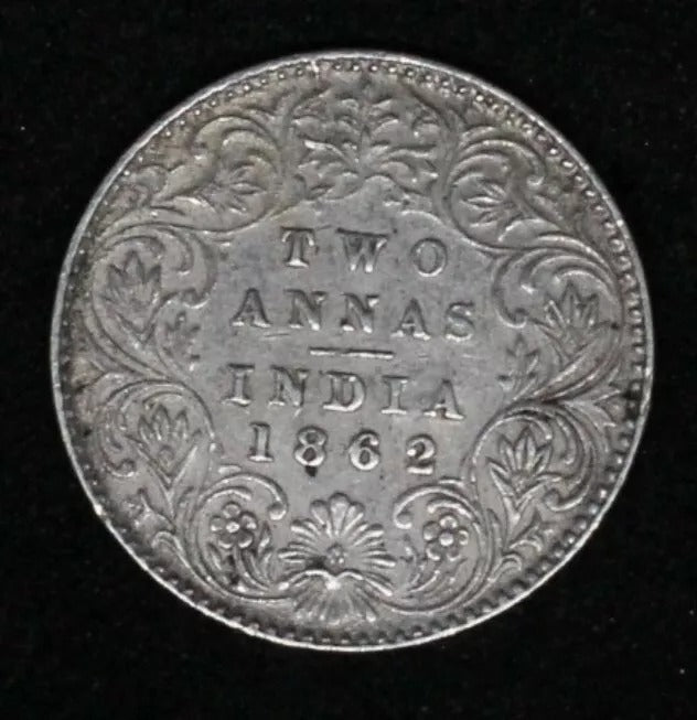 1862 India-British 2 Annas Victoria KM 469 EF