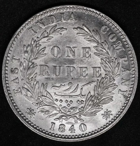 1840 India-British Rupee Victoria KM 457.12 #2