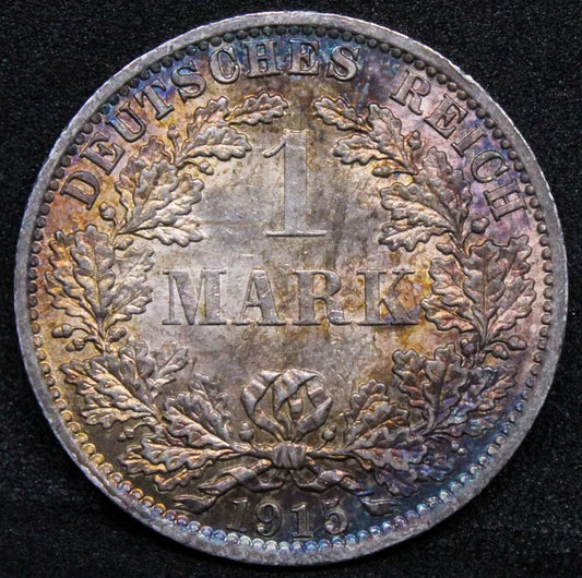 1 Mark 1915 -A German Empire. Wilhelm II. KM-14 UNC +colour