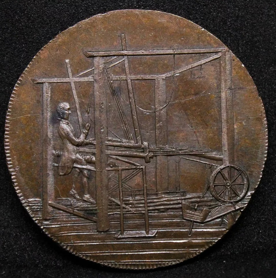 Norfolk, Norwich, John Harvey, Halfpenny, 1792. Copper token DH45 UNC