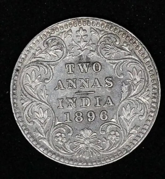 1896-C India-British 2 Annas Victoria KM 469 GEF