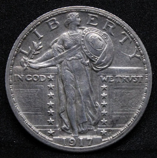 1917 Quarter Dollar United States, Standing Liberty, UNC Full head