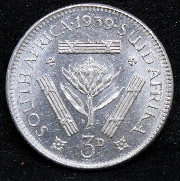 3 pence 1939 south africa George VI. KM-26. UNC