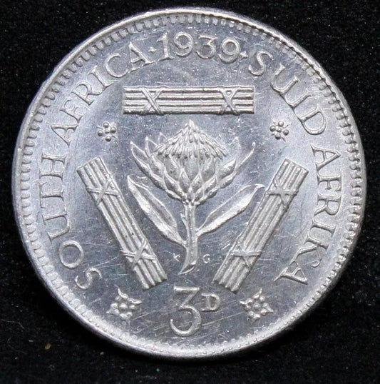 3 pence 1939 south africa George VI. KM-26. UNC