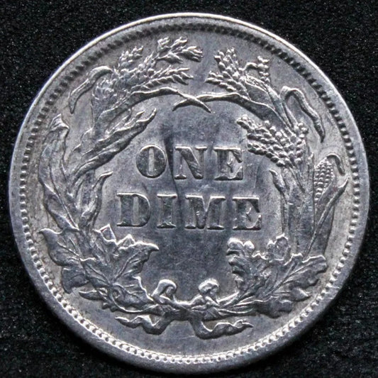 1891 Liberty Seated Dime, United States Silver Coin EF