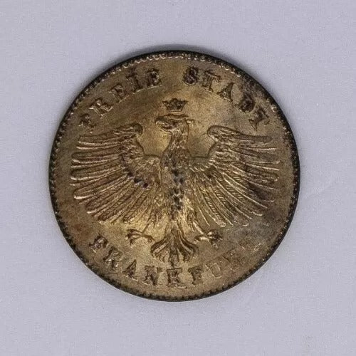 1843 3 Kreuzer, Free imperial city of Frankfurt(German States), low mintage 89k