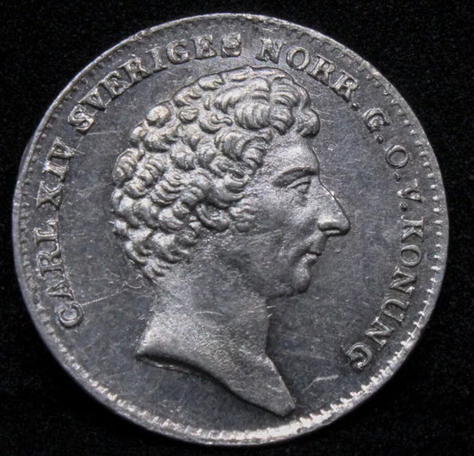 1/16 Riksdaler 1835. Sweden. Carl XIV Johan. KM-644 UNC