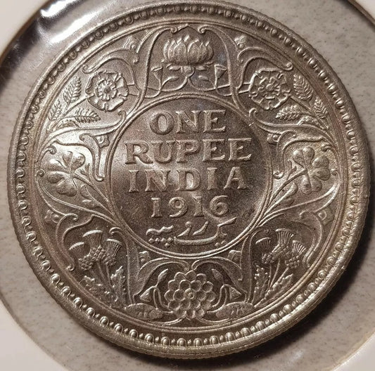 1916 rupee George V India-British Rupee KM 524 BUNC