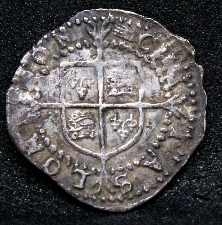 Hammered Penny, Elizabeth I, Sixth issue. MM.hand(1590-92) S.258. Silver coin