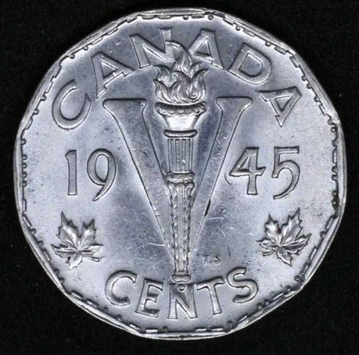 1945 Canada 5 Cents George VI KM 40a EF