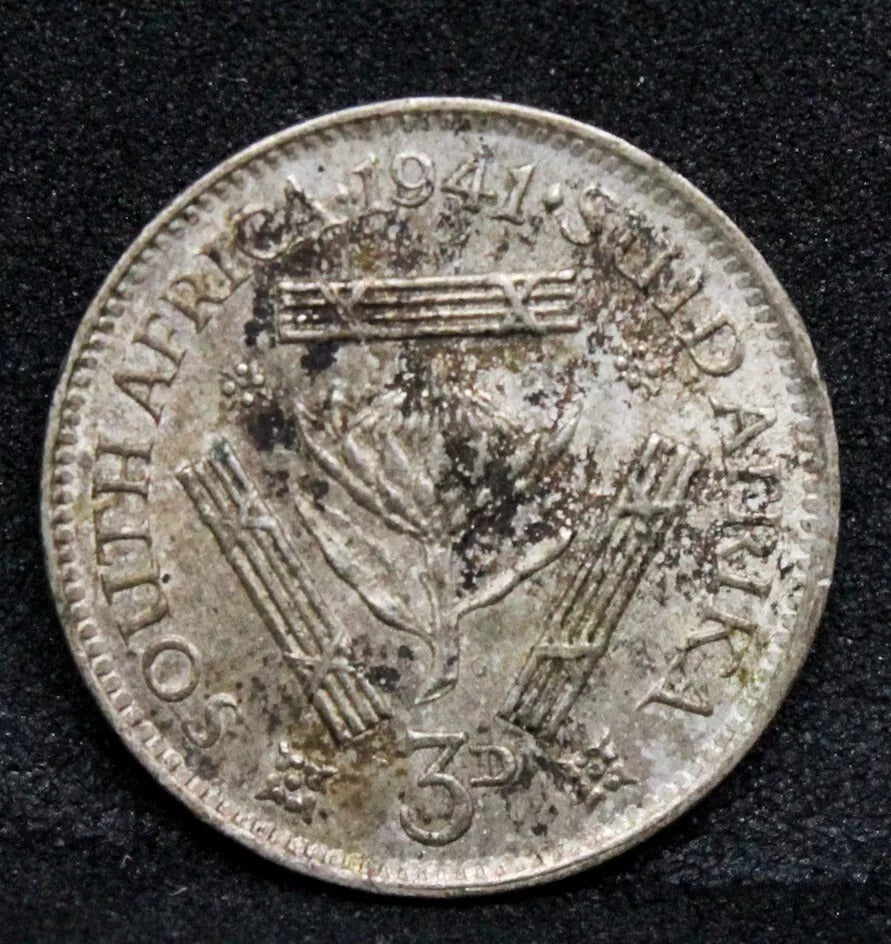 3 pence 1941 South Africa, George VI. KM-35.1 GEF. Three pence coin