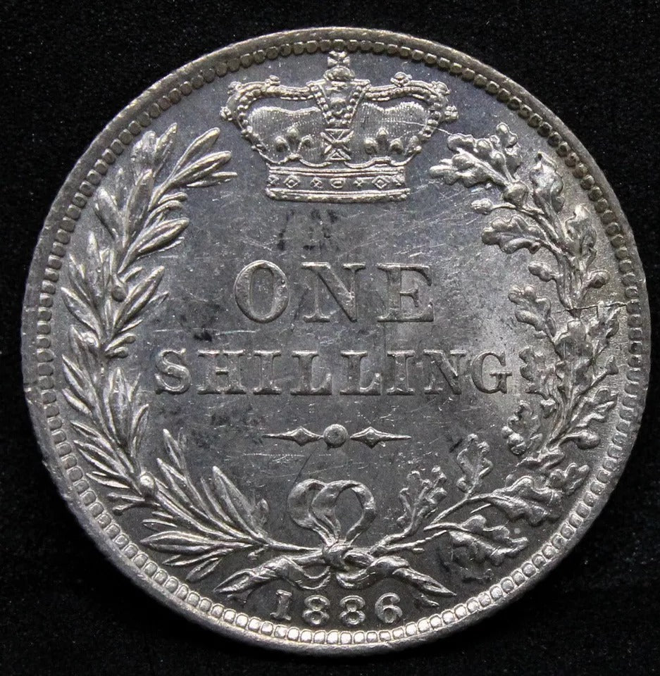 1 Shillin.g 1886, Queen Victoria Young Head. S.3907. UNC SOLD..