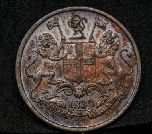 1835 India-British 1/4 Anna KM 446.2 East India Company UNC