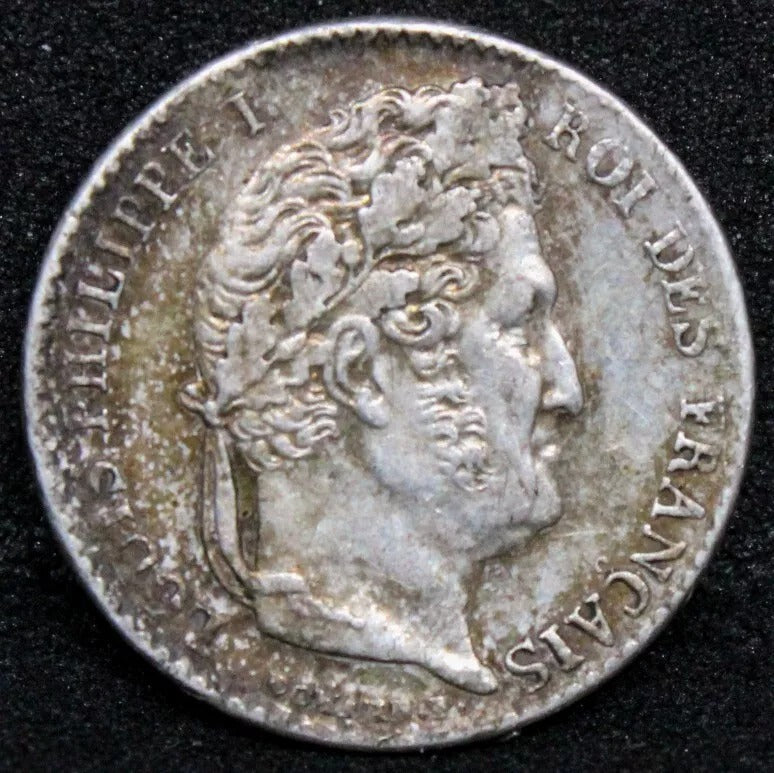 1/4 Franc, 1844-W. France Louis Phillipe I, KM-740. EF