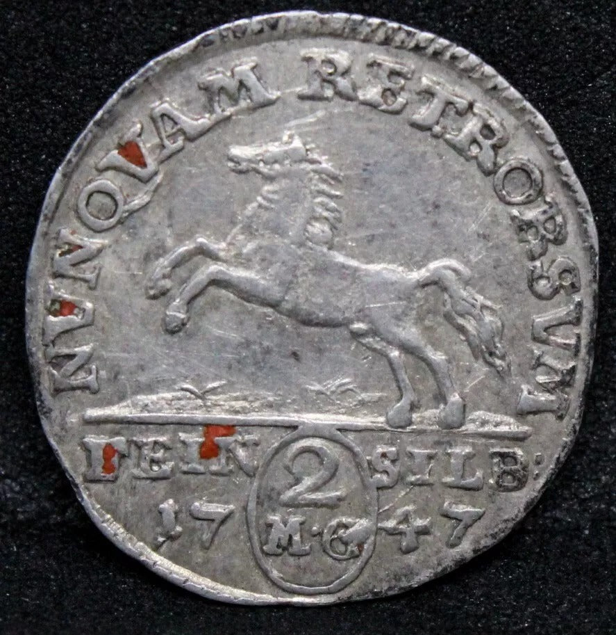 2 Mariengroschen 1747 IBH Brunswick-Wolfenbüttel (German states) KM#?859 aUNC