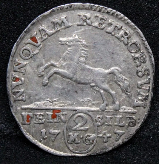 2 Mariengroschen 1747 IBH Brunswick-Wolfenbüttel (German states) KM#?859 aUNC