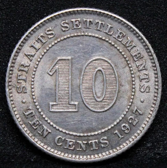10 cents 1927 Straits settlements. KM-29b.