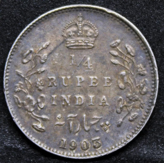 1/4 Rupee 1903, British-India, Edward VII. KM-506 aUNC
