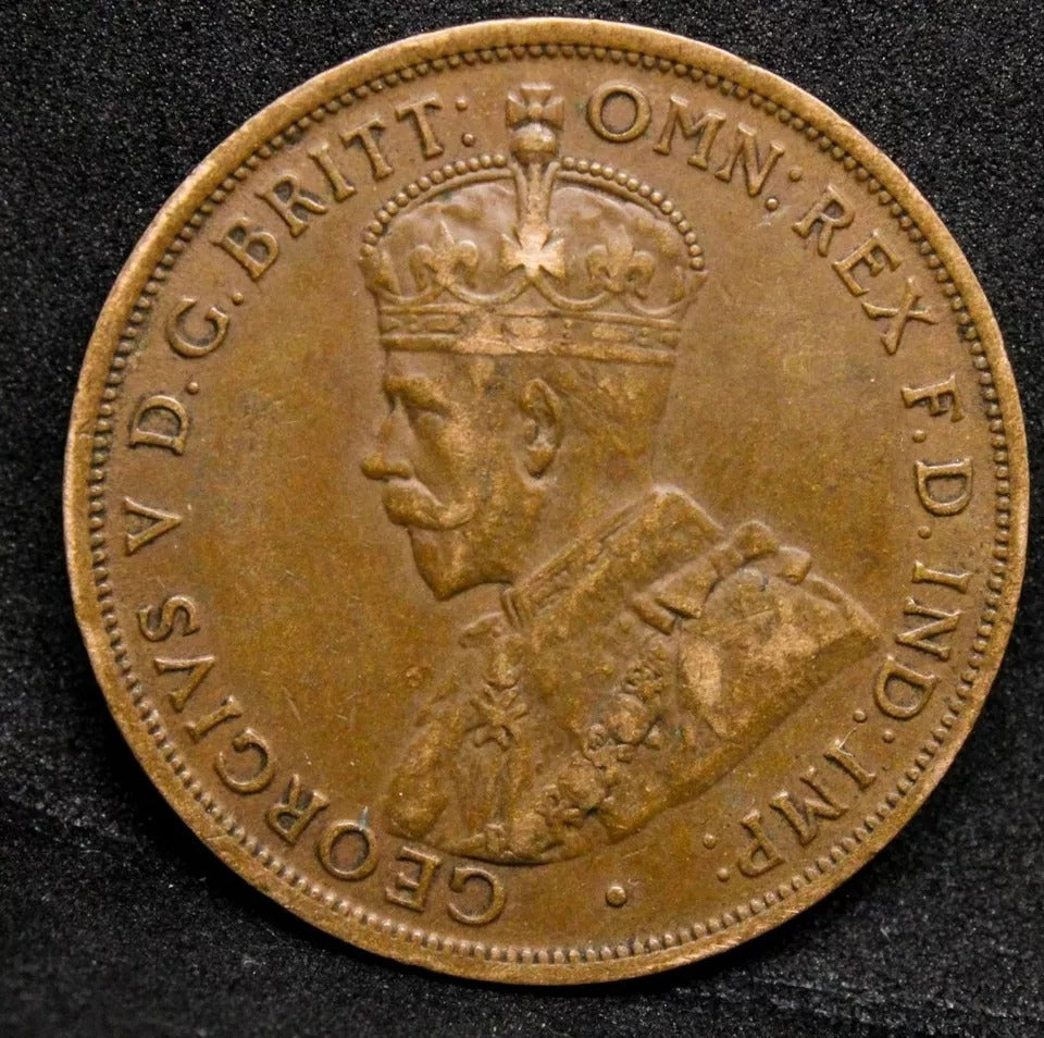 1914 Penny, Australia. King George V. KM-23. aEF key date